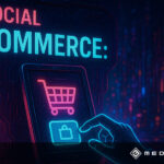 Social Commerce Blogbild - Cyberpunk-Illustration zu Social Commerce mit Einkaufswagen-Symbol auf Smartphone
