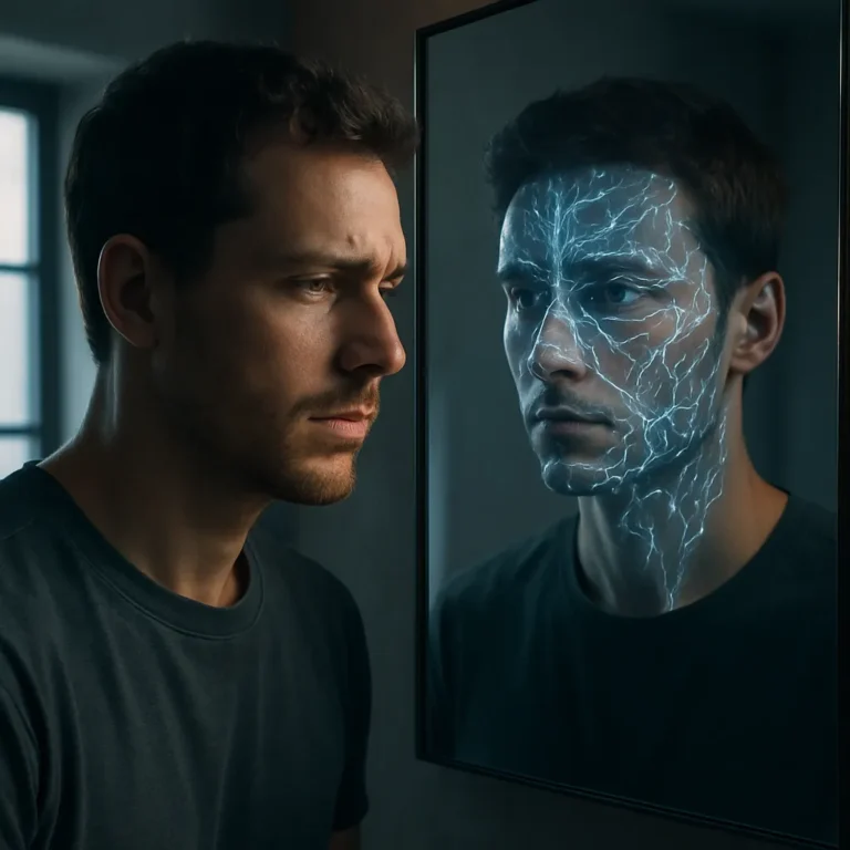 Manager analysiert KI-Daten auf großem Display mit neuronalen Netzwerken und KPI-Diagrammen – Media Beats