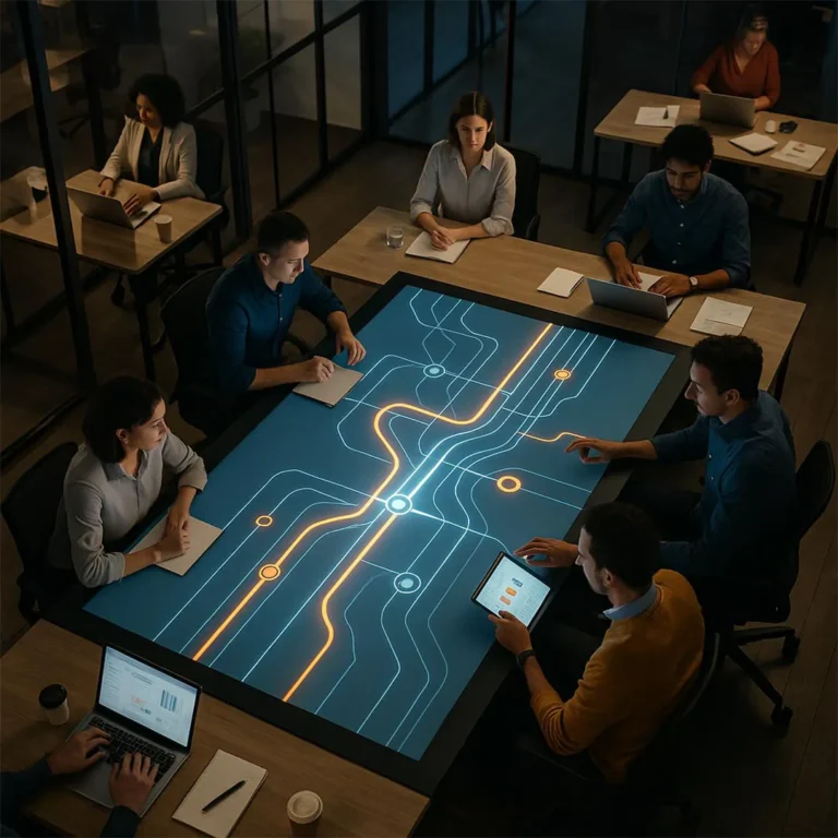 Frau betrachtet ein großes Google-Ads-Dashboard mit Kampagnendaten, KPIs, Analytics und Video-Statistiken. - Media Beats