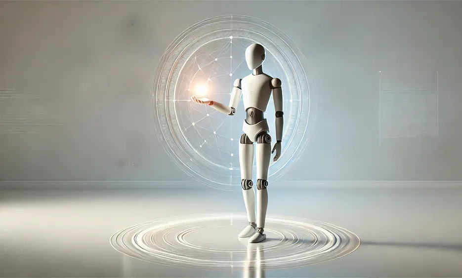 Weißer humanoider Roboter hält leuchtenden digitalen Globus in der Hand, symbolisiert ChatGPT Trends – Media Beats